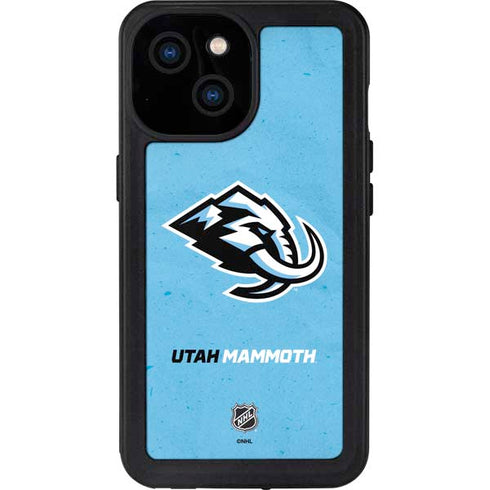 NHL Utah Mammoth Distressed Blue iPhone 15 Waterproof Case